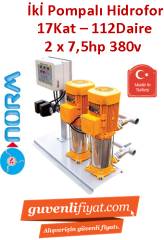 NORM NBH 2/1406T 380V 7,5HP Çift Pompalı Paket Hidrofor