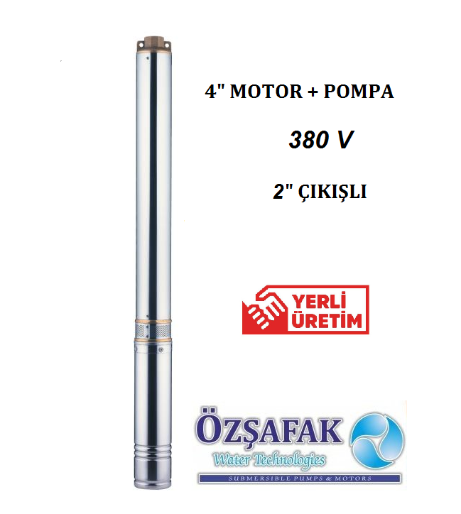 ÖZ ŞAFAK  ST 7/6  -1HP-380V- 4'' DALGIÇ MOTORLU POMPA (MOTOR + POMPA)