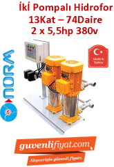 NORM NBH 2/1305T 380V 5,5HP Çift Pompalı Paket Hidrofor