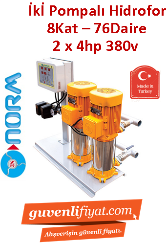 NORM NBH 2/1304T 380V 4HP Çift Pompalı Paket Hidrofor