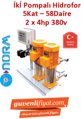 NORM NBH 2/1303T 380V 4HP Çift Pompalı Paket Hidrofor