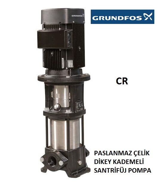 GRUNDFOS  CR 1-12   0.75kW 380V DİKEY KADEMELİ PASLANMAZ ÇELİK İNLİNE SANTRİFÜJ POMPA / HQQV SALMASTRA  / Oval Flanş (A) - 96516209