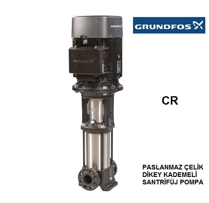 GRUNDFOS  CR 1-5   0.37kW 380V DİKEY KADEMELİ PASLANMAZ ÇELİK İNLİNE SANTRİFÜJ POMPA / HQQE SALMASTRA  / DIN / ANSI / JIS Kombi Flanş (FGJ) - 96516242