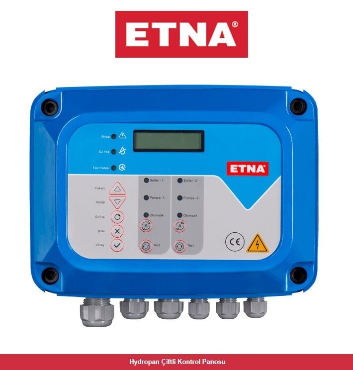 Etna HYDROPAN2D-APS  0.37-2.2kW 220V  İki Pompalı Sistemler Sabit Hızlı Hidrofor ve Derin Kuyu Sondaj Drenaj Dalgıç Pompa Uygulamaları İçin Kontrol Panosu