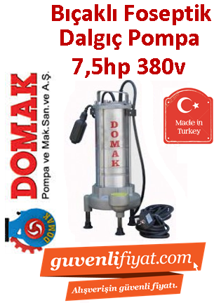 DOMAK AST1025 B5 7,5HP 380v Bıçaklı Foseptik Dalgıç Pompası (panolu)