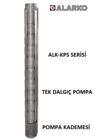 Alarko 6046/12   25Hp  6'' Paslanmaz Çelik Derin Kuyu Tek Dalgıç Pompa (Tek Pompa-Pompa Kademesi) ALK-KPS Serisi