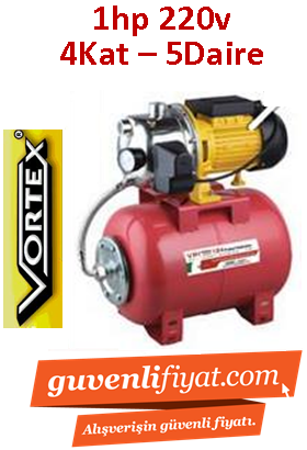 VORTEX VPİ İnox Jet 124 1Hp 220V 4kat-5daire Paslanmaz Gövdeli Paket Hidrofor