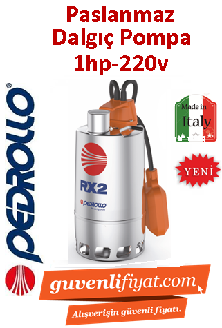 PEDROLLO RXM 4/40 220V 1HP Komple Paslanmaz Flatörlü Drenaj Dalgıç Pompa