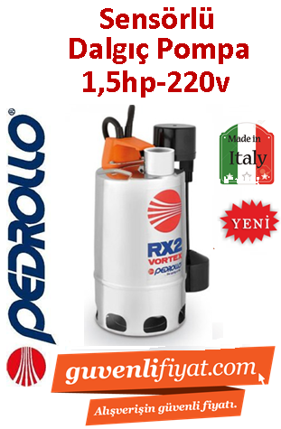 PEDROLLO RXM 5/40-GM 220V 1.5HP Gizli Flatörlü Açık Fanlı Paslanmaz Drenaj Dalgıç Pompa