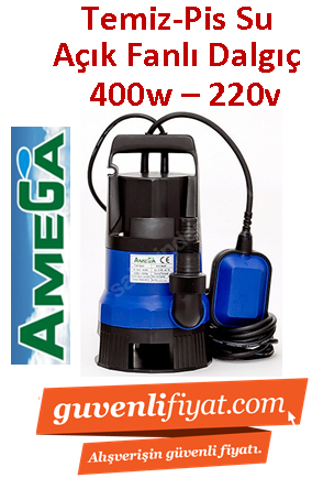 AMEGA TOP S 400 400w 220v Açık Fanlı Pis Su Dalgıç Pompası