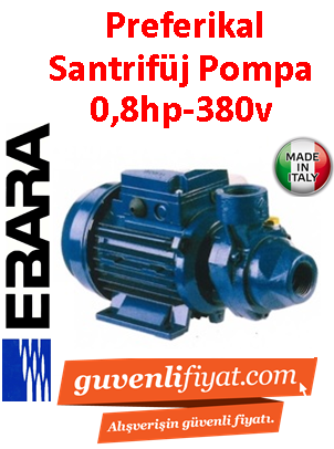 EBARA PRA 0.80 T 380V 0.5HP Sürtme Fanlı Santrifüj Pompa