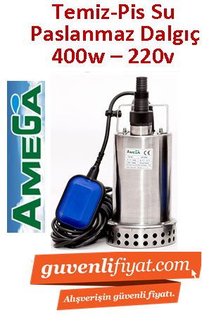 AMEGA TOX 400 400w 220v Paslanmaz Gövdeli Dalgıç Pompa