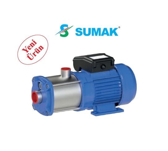 Sumak SYMP 3 100/7   1Hp 220V  Komple Paslanmaz Yatay Milli Kademeli Pompa - 2900 d/d