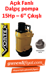 VORTEX KTZ 6110 15HP 380V 6'' Çıkışlı Krom Açık Fanlı Dalgıç Pompa