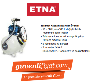 ETNA 1 SCT 200-50 ES 2.HP  220V ÇİFT KADEMELİ SANTRİFÜJ POMPALI PAKET HİDROFOR