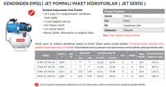 ETNA JET 150-50 WS 1.5Hp 220v 50lt Tanklı Döküm Gövdeli Jet Paket Hidrofor (6kat-12daire)