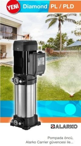 Alarko PLD 2-9 2Hp 220V Paslanmaz Gövdeli Dikey Milli Çok Kademeli Santrifüj Pompa