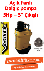 VORTEX KTZ 337 5HP 380V 3'' Çıkışlı Krom Açık Fanlı Dalgıç Pompa