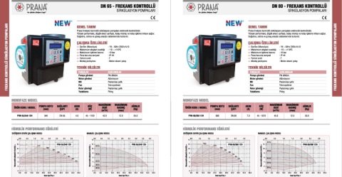 Prana HP-F 65/120-340    DN 65  220V  Frekans Kontrollü Flanşlı Sirkülasyon Pompa