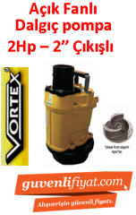 VORTEX KTZ 215 2HP 380V 2'' Çıkışlı Krom Açık Fanlı Dalgıç Pompa