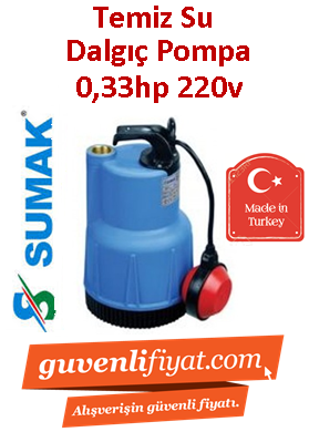 SUMAK SDF300 0.33hp 220v Plastik Gövdeli Drenaj Dalgıç Pompa