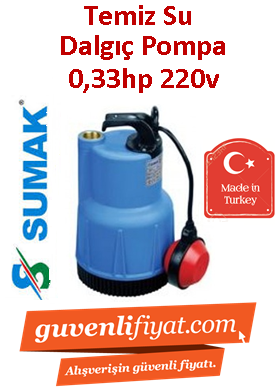 SUMAK SDF300  0.33hp 220v Plastik Gövdeli Drenaj Dalgıç Pompa