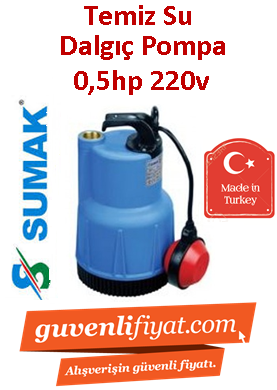 SUMAK SDF5 0.5hp 220v Plastik Gövdeli Drenaj Dalgıç Pompa