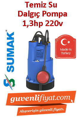 SUMAK SDF13 1.3hp 220v Plastik Gövdeli Drenaj Dalgıç Pompa