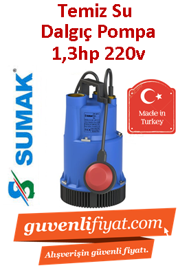 SUMAK SDF13  1.3hp 220v Plastik Gövdeli Drenaj Dalgıç Pompa