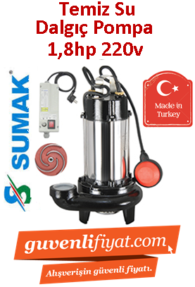 SUMAK SDF18/2Y 1.8hp 220v Döküm Gövdeli Drenaj Dalgıç Pompa