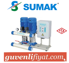 SUMAK SHT 12B 300/6 2x3 HP 380V DÜŞEY MİLLİ KADEMELİ PAKET HİDROFOR