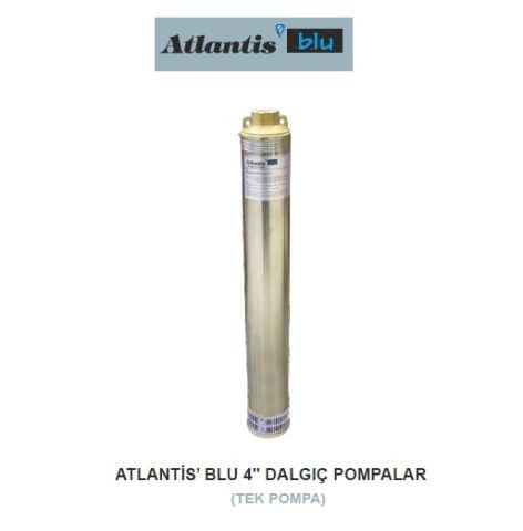 Atlantis Blu 4SD1606-1.5   2Hp  4'' Tek Motorsuz Dalgıç Pompa (Kademe-Çıplak Pompa)