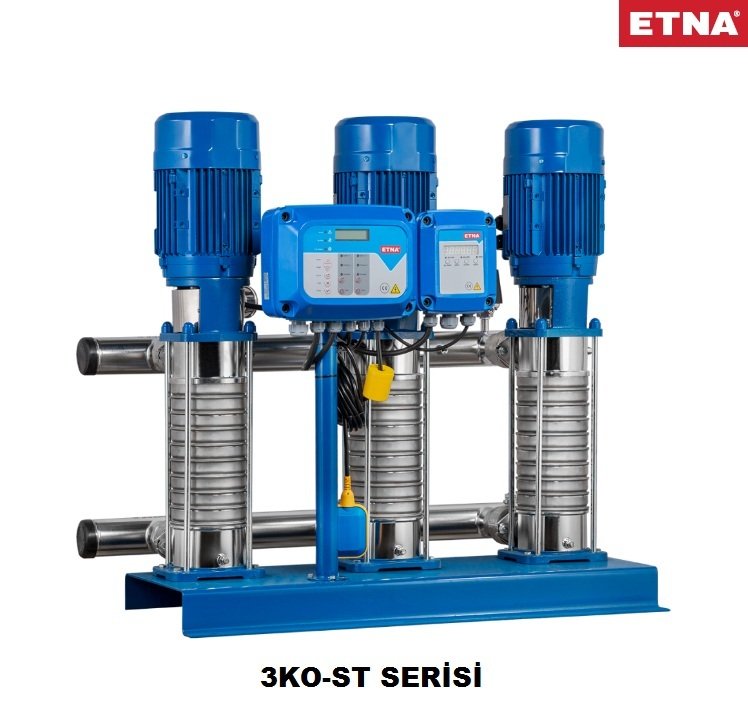 Etna 3KO-ST8/12-55     3X7.5Hp 380V  Üç Pompalı Dik Milli Sabit Devirli Komple Paslanmaz Çelik Hidrofor