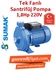 SUMAK SM180 1.8Hp 220v Tek Fanlı Santrifüj Pompa