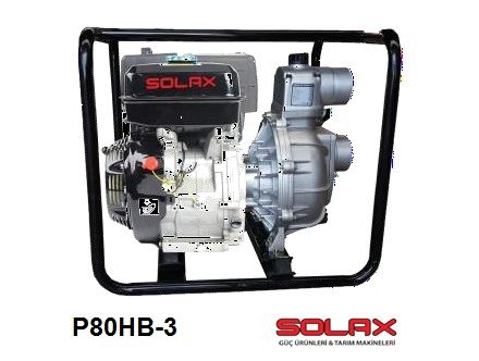 SOLAX P80HB-3   3'' DÖRT ZAMANLI YÜKSEK BASINÇLI İPLİ BENZİNLİ MOTOPOMP-ALÜMİNYUM POMPA GÖVDELİ