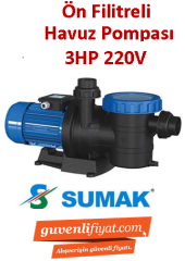 SUMAK SMH300 3Hp 220v Ön Filitreli Havuz Pompası