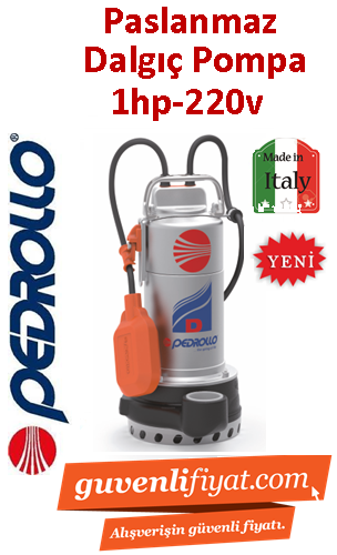 PEDROLLO DM 10-N 220V 1HP Paslanmaz Gövdeli Dalgıç Pompa