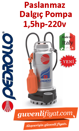 PEDROLLO DM 30-N 220V 1.5HP Paslanmaz Gövdeli Dalgıç Pompa