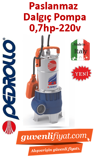 PEDROLLO ZXM 1B/40 220V 0.7HP Paslanmaz Gövdeli Foseptik Dalgıç Pompa