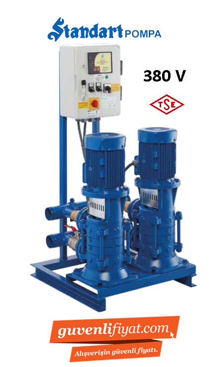 STANDART TH 2xSKM-V 50/2 15 HP 380V ÇİFT POMPALI DÜŞEY MİLLİ HİDROFOR