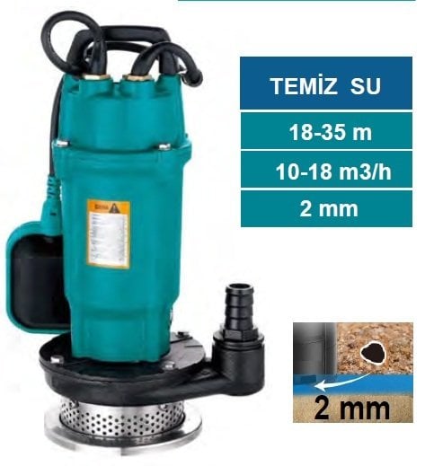 MOMENTUM PDX1.5-32-0.75A -1HP-220V- DÖKÜM GÖVDELİ TEMİZ SU DRENAJ DALGIÇ POMPASI (KESON KUYU)
