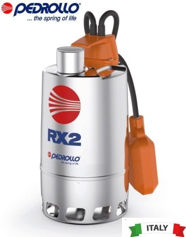 Pedrollo RX 5/40 (TRF)  1.5Hp 380V Paslanmaz Drenaj Dalgıç Pompa (RX-VORTEX SERİ)