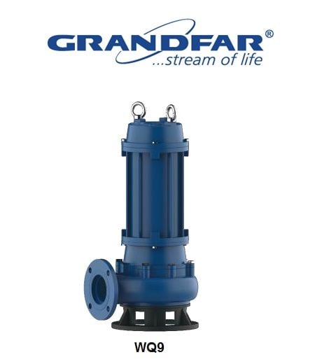 Grandfar WQ9-22-2.2  3Hp 380V  Yüksek Tonajlı Döküm Gövdeli  Atık Su Foseptik Drenaj Dalgıç Pompa