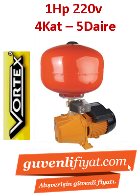 VORTEX VPJ Jet 100 OVAL  1Hp 220V 4kat-5daire Döküm Gövdeli Paket Hidrofor