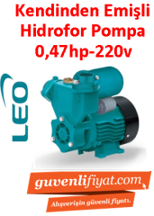 LEO LKSm350A 0.47HP 220v Kendinden Emişli Sürtme Fanlı Hidrofor Pompa