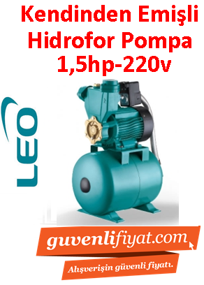 LEO LKSm1100A 1.5HP 220v Kendinden Emişli Sürtme Fanlı Hidrofor Pompa