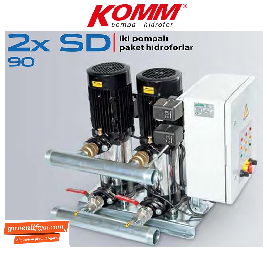 STAR 2 SD 90/4 T 2x2 HP 380V İKİ POMPALI PAKET HİDROFOR