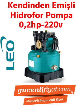 LEO AKSm155A 0.2HP 220v Kendinden Emişli Sürtme Fanlı Hidrofor Pompa