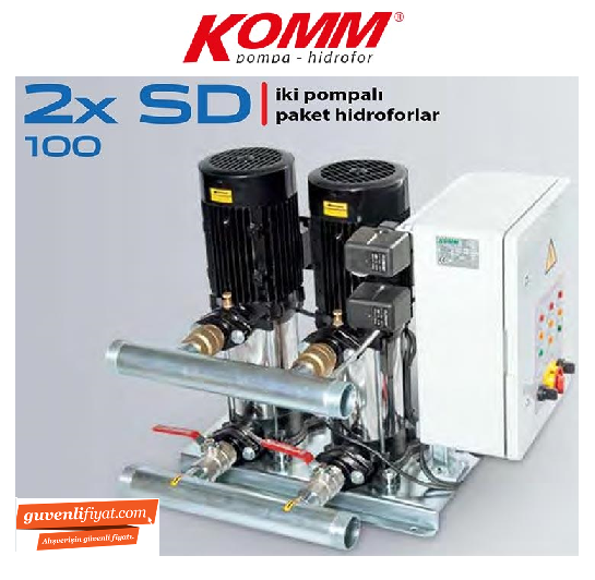 STAR 2 SD 100/4 T 2x5.5 HP 380V İKİ POMPALI PAKET HİDROFOR