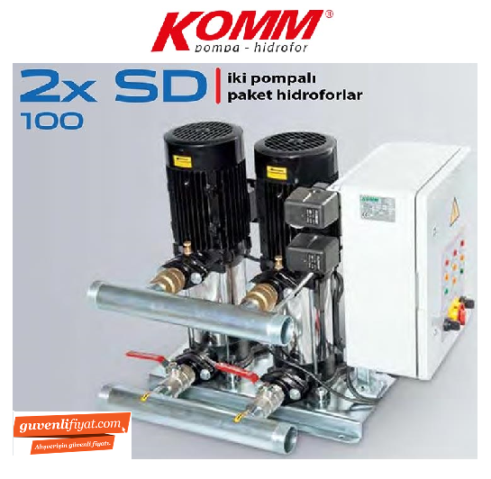 STAR 2 SD 100/5 T 2x5.5 HP 380V İKİ POMPALI PAKET HİDROFOR